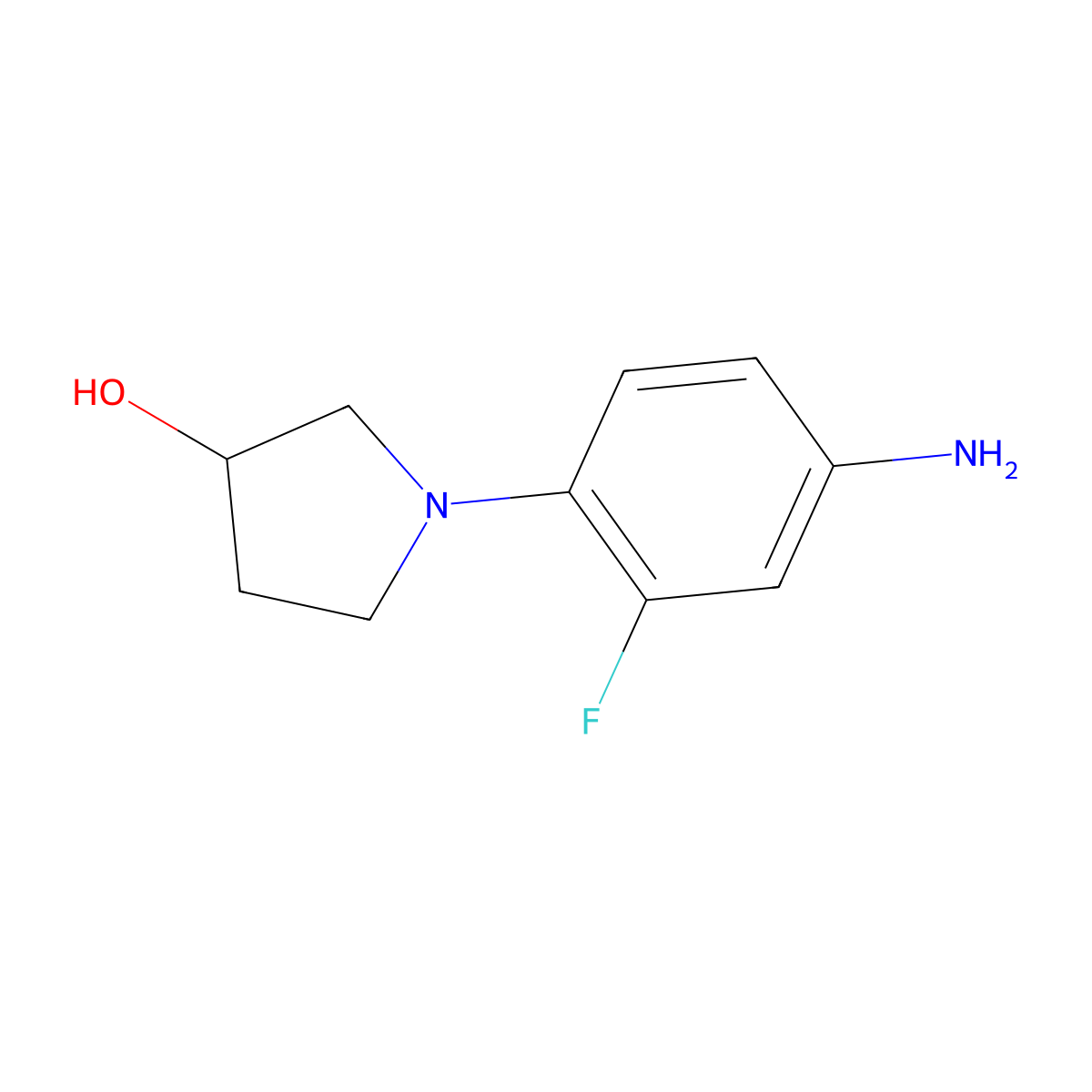 1-(4-Amino-2-fluorophenyl)pyrrolidin-3-ol molecular structure, CAS 593249-20-8