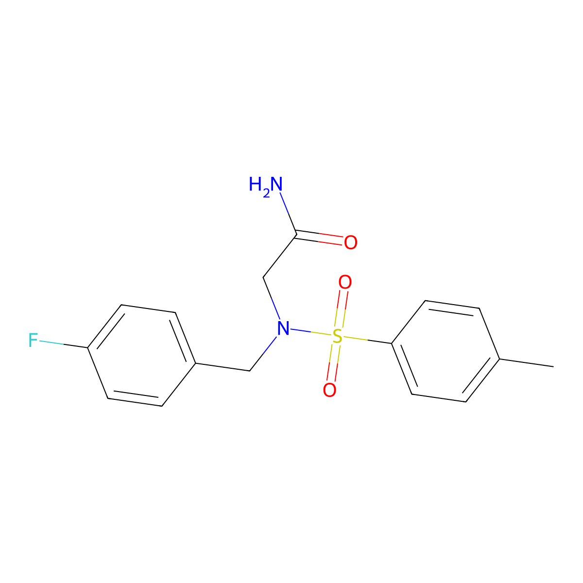 2-[(4-Fluorophenyl)methyl-(4-methylphenyl)sulfonylamino]acetamide molecular structure, CAS 593256-93-0