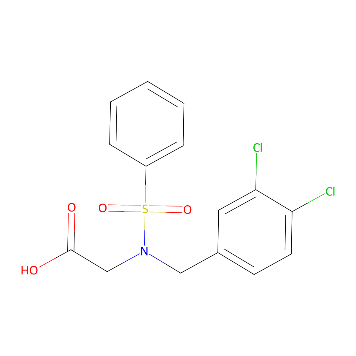 N-(3,4-dichlorobenzyl)-N-(phenylsulfonyl)glycine molecular structure, CAS 593260-45-8