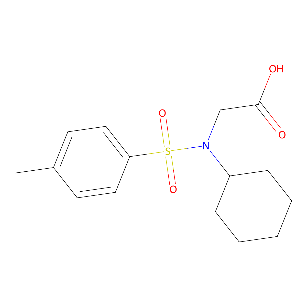 N-cyclohexyl-N-[(4-methylphenyl)sulfonyl]glycine molecular structure, CAS 593260-46-9