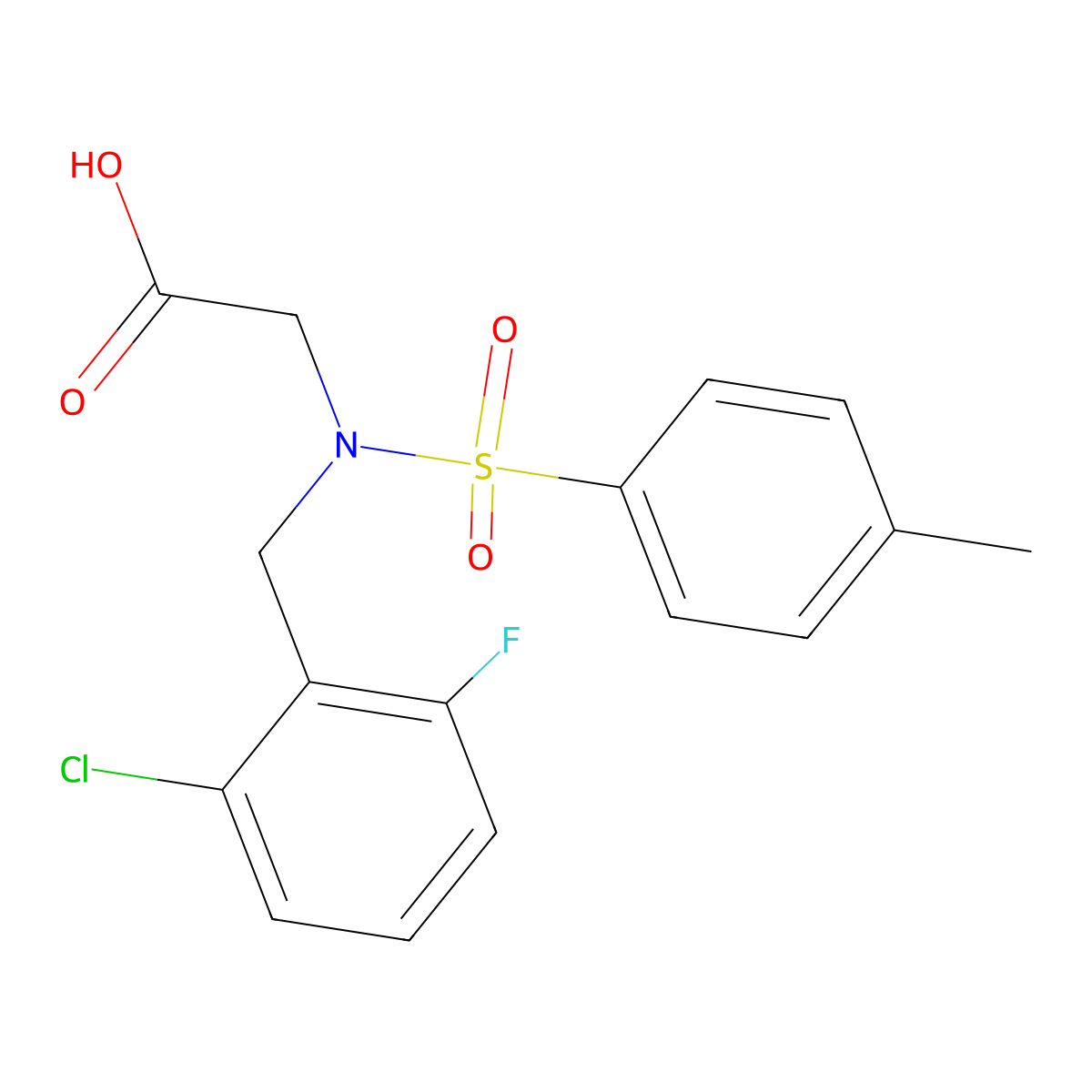 N-(2-chloro-6-fluorobenzyl)-N-[(4-methylphenyl)sulfonyl]glycine molecular structure, CAS 593261-58-6