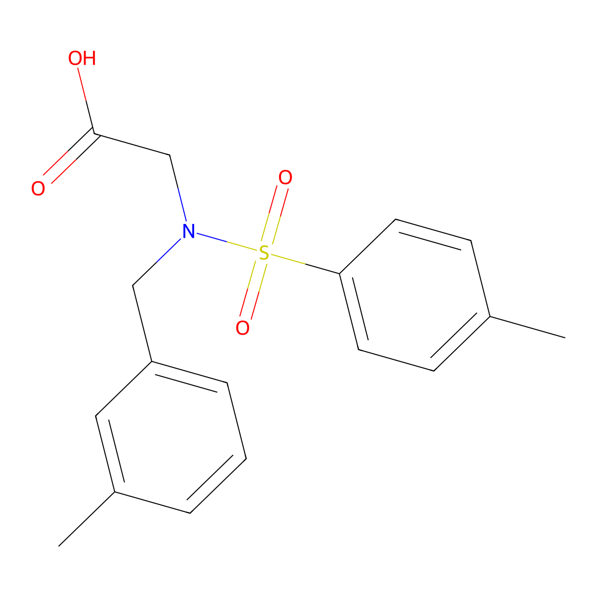 N-(3-methylbenzyl)-N-[(4-methylphenyl)sulfonyl]glycine molecular structure, CAS 593261-68-8