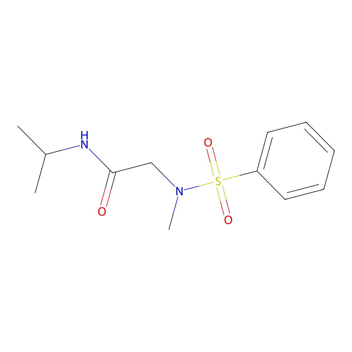 2-[benzenesulfonyl(methyl)amino]-N-propan-2-ylacetamide molecular structure, CAS 593262-04-5