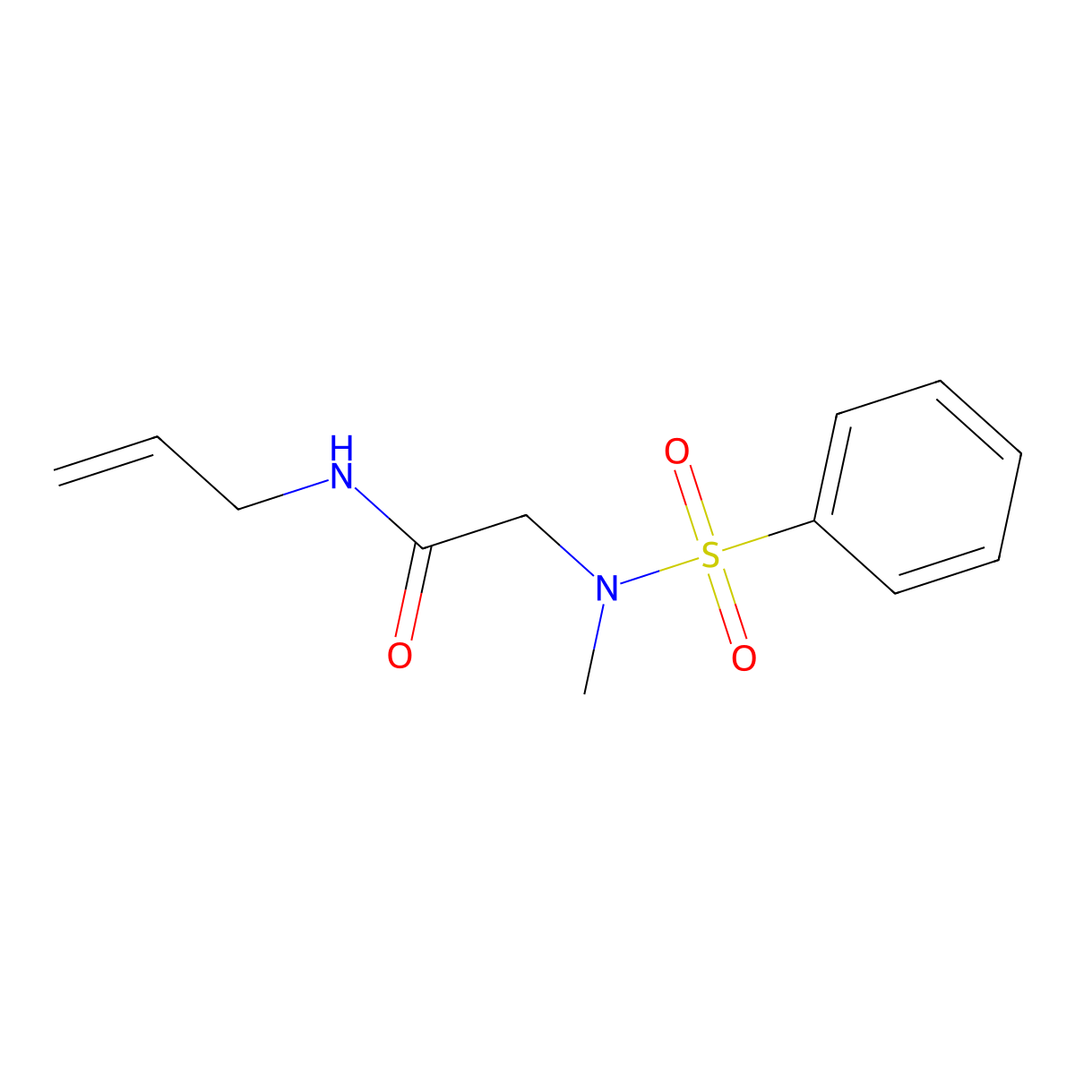 2-[benzenesulfonyl(methyl)amino]-N-prop-2-enylacetamide molecular structure, CAS 593262-06-7
