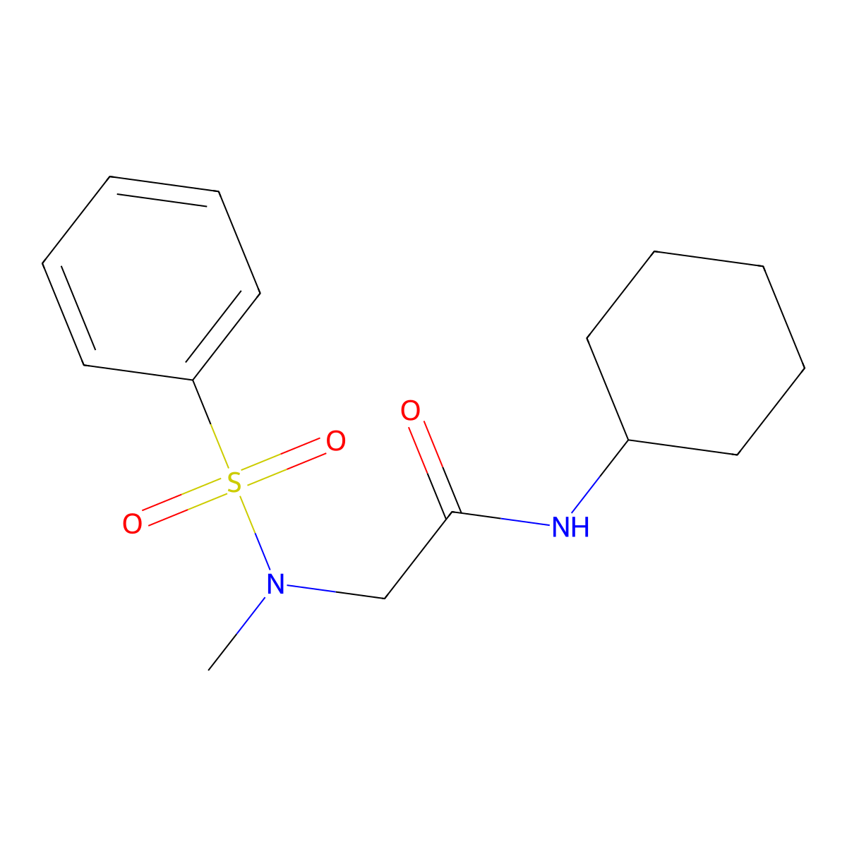2-[benzenesulfonyl(methyl)amino]-N-cyclohexylacetamide molecular structure, CAS 593262-08-9