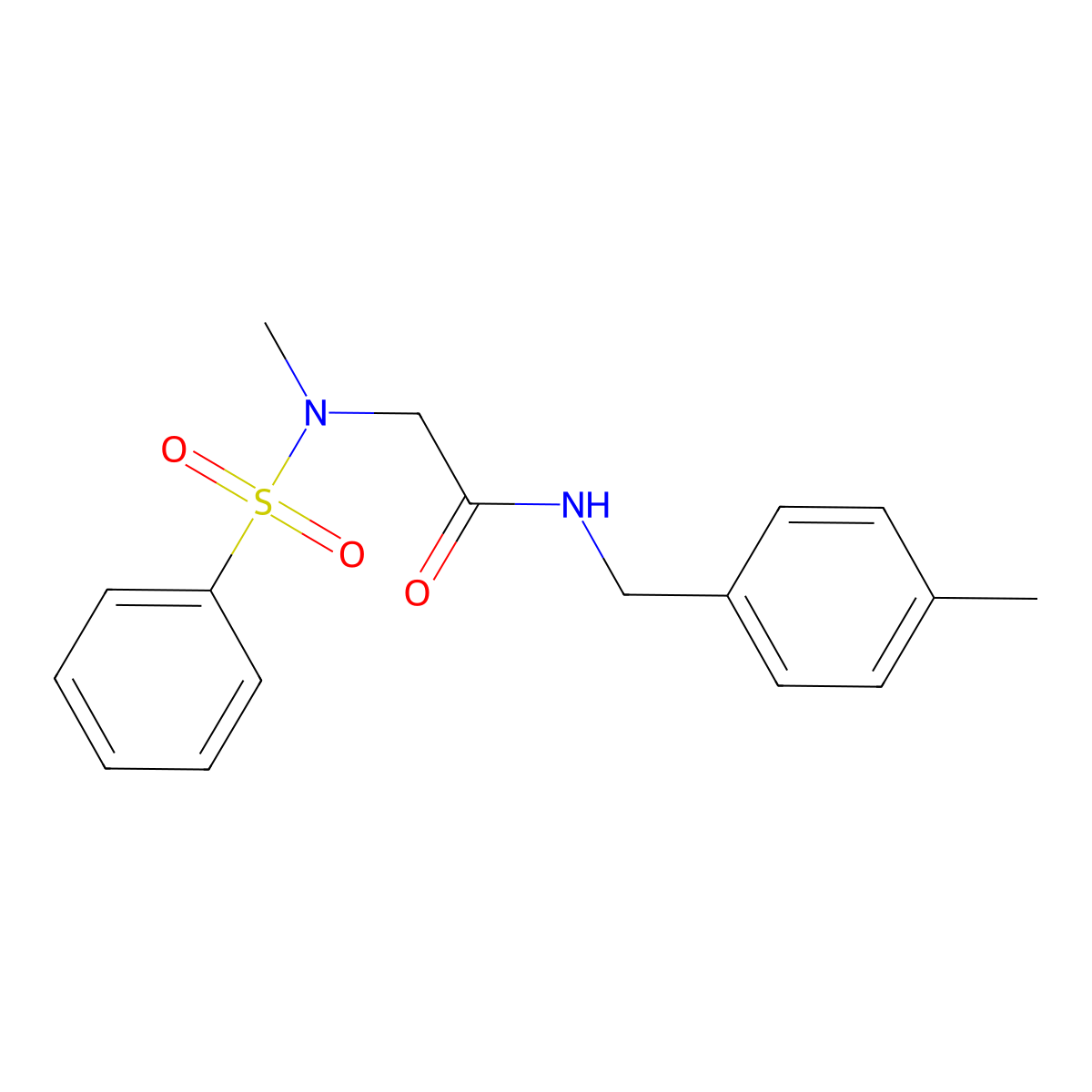 2-[benzenesulfonyl(methyl)amino]-N-[(4-methylphenyl)methyl]acetamide molecular structure, CAS 593262-09-0