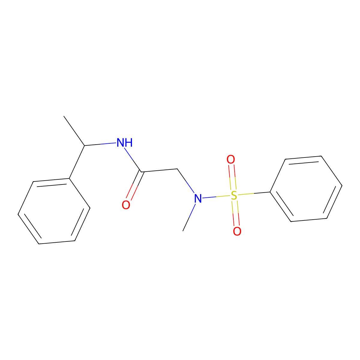 2-[benzenesulfonyl(methyl)amino]-N-(1-phenylethyl)acetamide molecular structure, CAS 593262-12-5