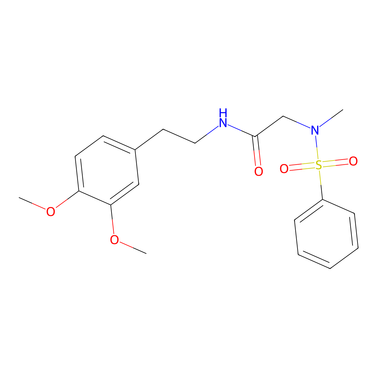 2-[benzenesulfonyl(methyl)amino]-N-[2-(3,4-dimethoxyphenyl)ethyl]acetamide molecular structure, CAS 593262-15-8