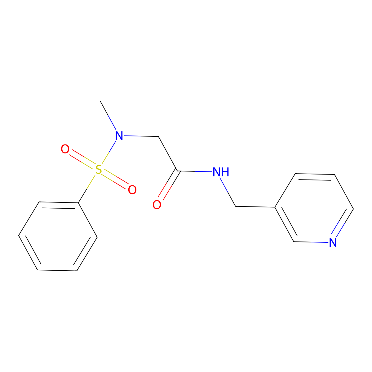 2-[benzenesulfonyl(methyl)amino]-N-(pyridin-3-ylmethyl)acetamide molecular structure, CAS 593262-17-0