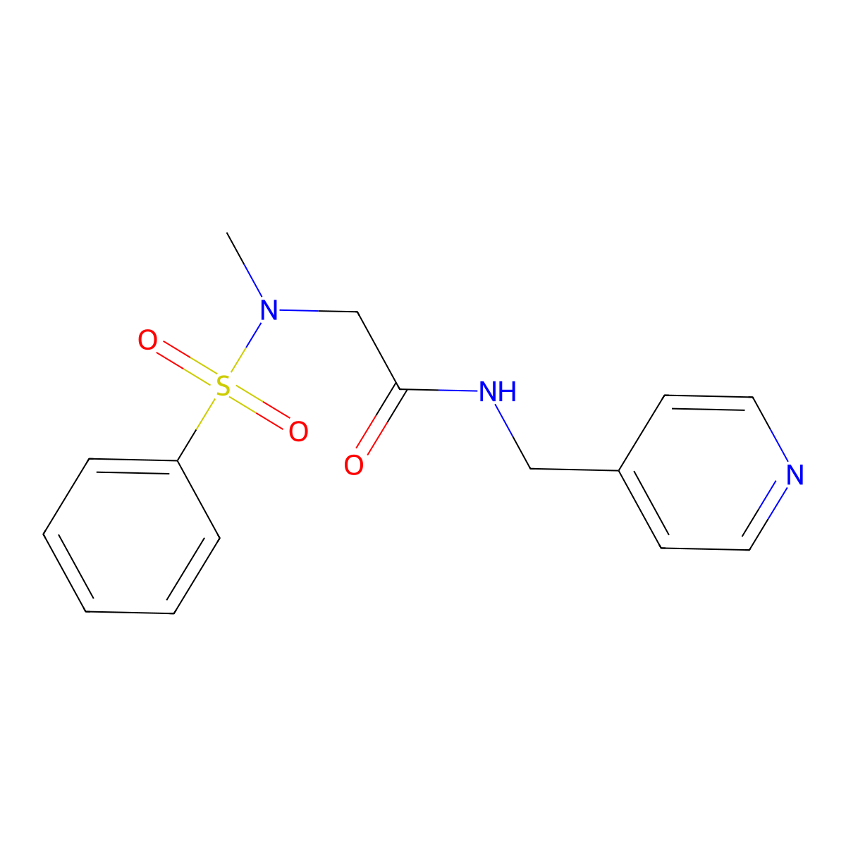 2-[benzenesulfonyl(methyl)amino]-N-(pyridin-4-ylmethyl)acetamide molecular structure, CAS 593262-18-1