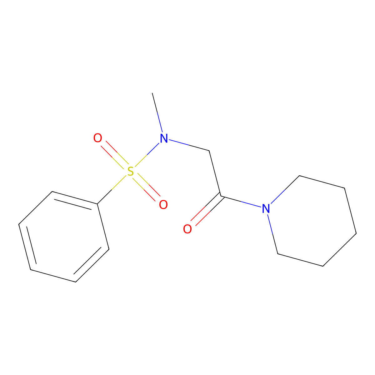N-methyl-N-[2-oxo-2-(piperidin-1-yl)ethyl]benzenesulfonamide molecular structure, CAS 593262-19-2