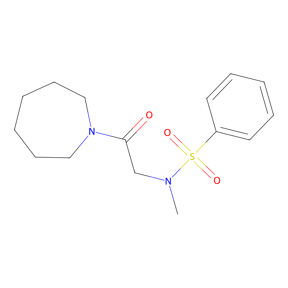N-[2-(azepan-1-yl)-2-oxoethyl]-N-methylbenzenesulfonamide molecular structure, CAS 593262-20-5
