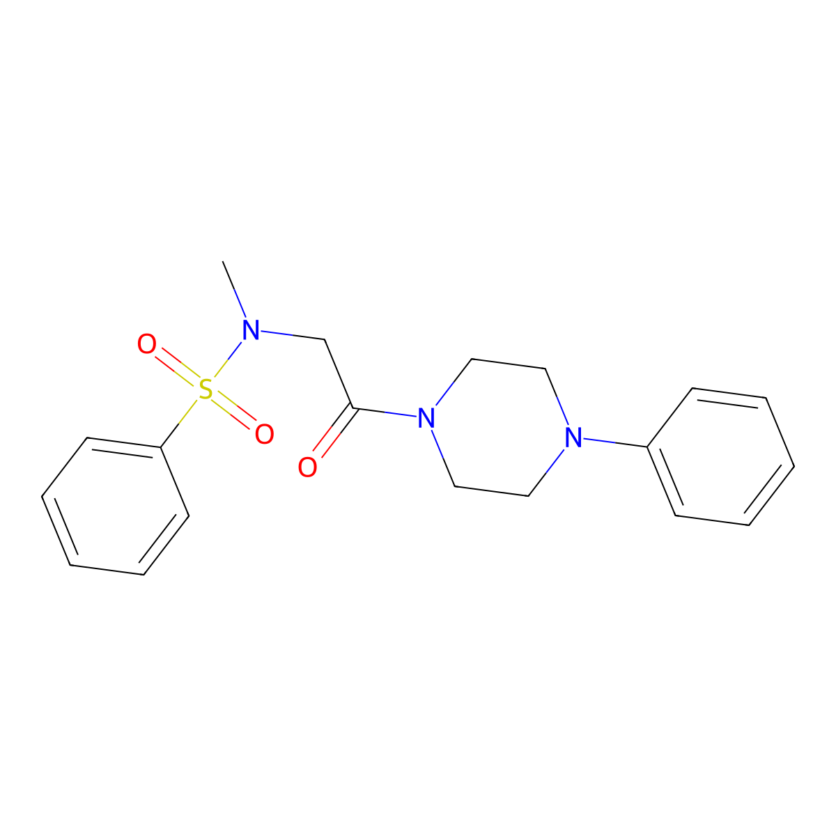 N-methyl-N-[2-oxo-2-(4-phenylpiperazin-1-yl)ethyl]benzenesulfonamide molecular structure, CAS 593262-22-7