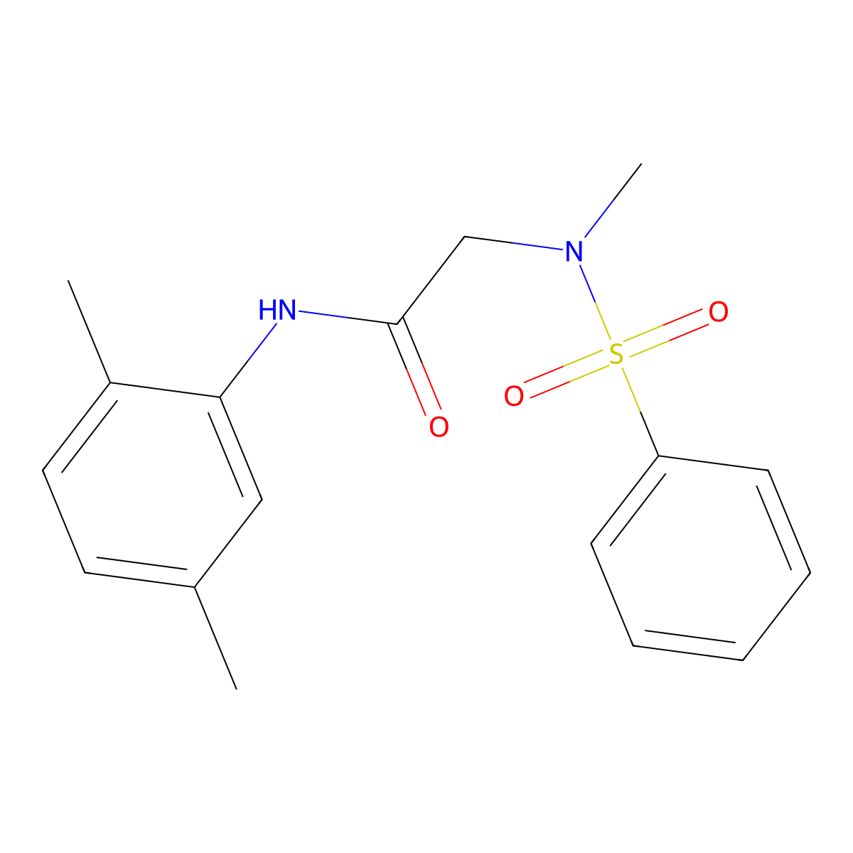 2-[benzenesulfonyl(methyl)amino]-N-(2,5-dimethylphenyl)acetamide molecular structure, CAS 593262-24-9