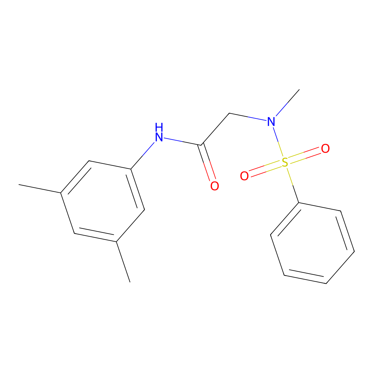 2-[benzenesulfonyl(methyl)amino]-N-(3,5-dimethylphenyl)acetamide molecular structure, CAS 593262-26-1