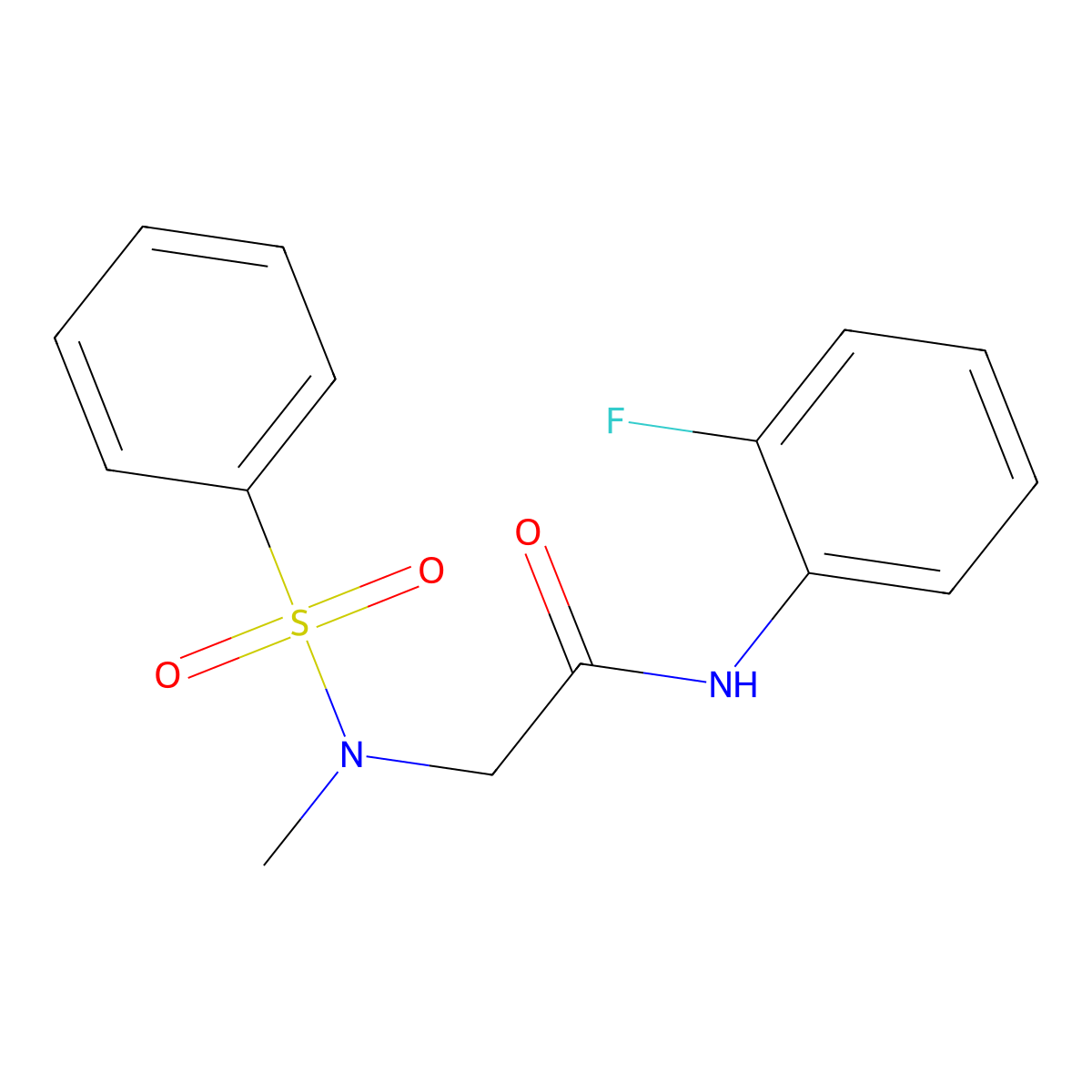 2-[benzenesulfonyl(methyl)amino]-N-(2-fluorophenyl)acetamide molecular structure, CAS 593262-27-2