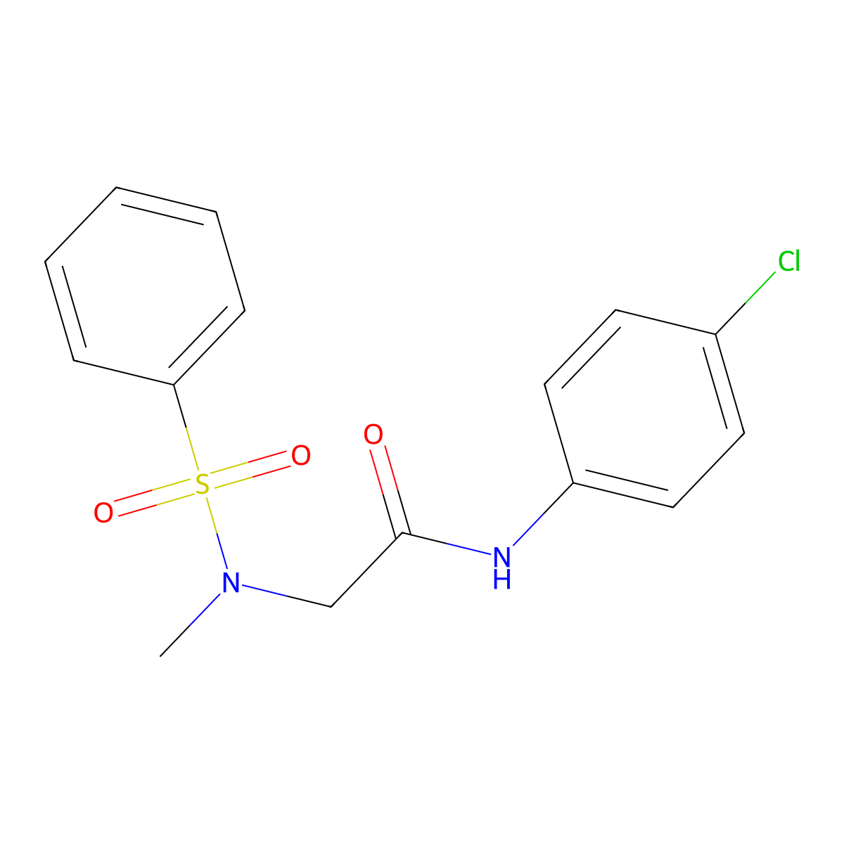 2-[benzenesulfonyl(methyl)amino]-N-(4-chlorophenyl)acetamide molecular structure, CAS 593262-28-3