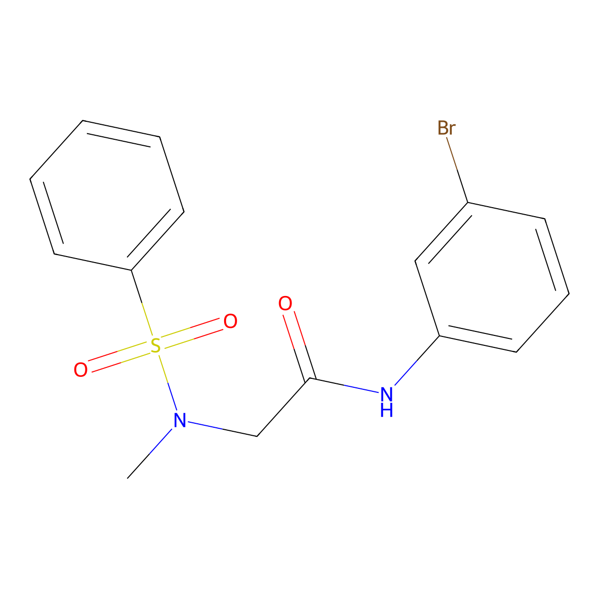 2-[benzenesulfonyl(methyl)amino]-N-(3-bromophenyl)acetamide molecular structure, CAS 593262-29-4