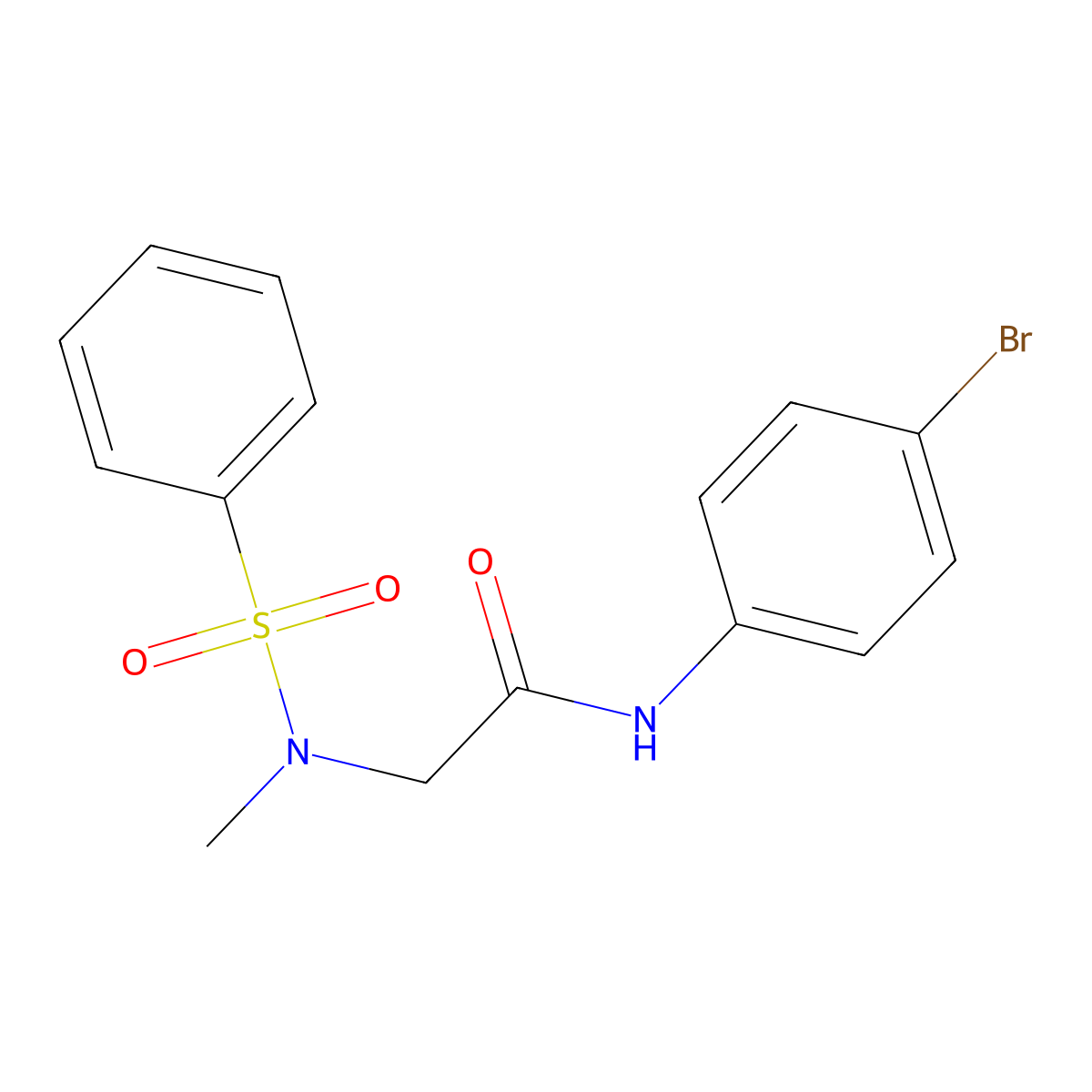 2-[benzenesulfonyl(methyl)amino]-N-(4-bromophenyl)acetamide molecular structure, CAS 593262-30-7