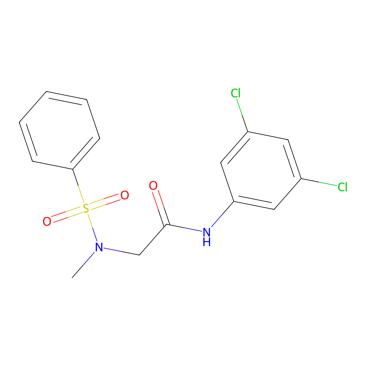 2-[benzenesulfonyl(methyl)amino]-N-(3,5-dichlorophenyl)acetamide molecular structure, CAS 593262-33-0