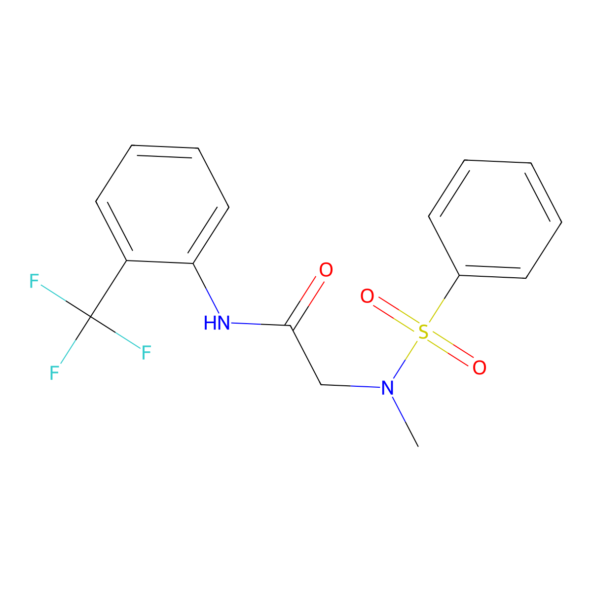 2-[benzenesulfonyl(methyl)amino]-N-[2-(trifluoromethyl)phenyl]acetamide molecular structure, CAS 593262-34-1