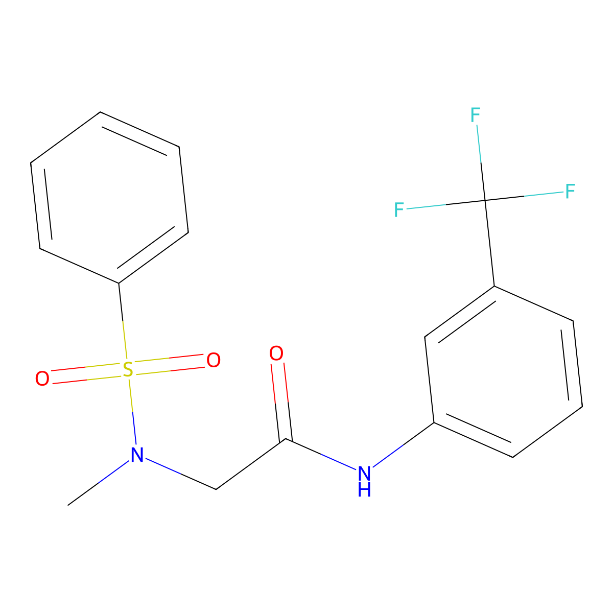 2-[benzenesulfonyl(methyl)amino]-N-[3-(trifluoromethyl)phenyl]acetamide molecular structure, CAS 593262-35-2