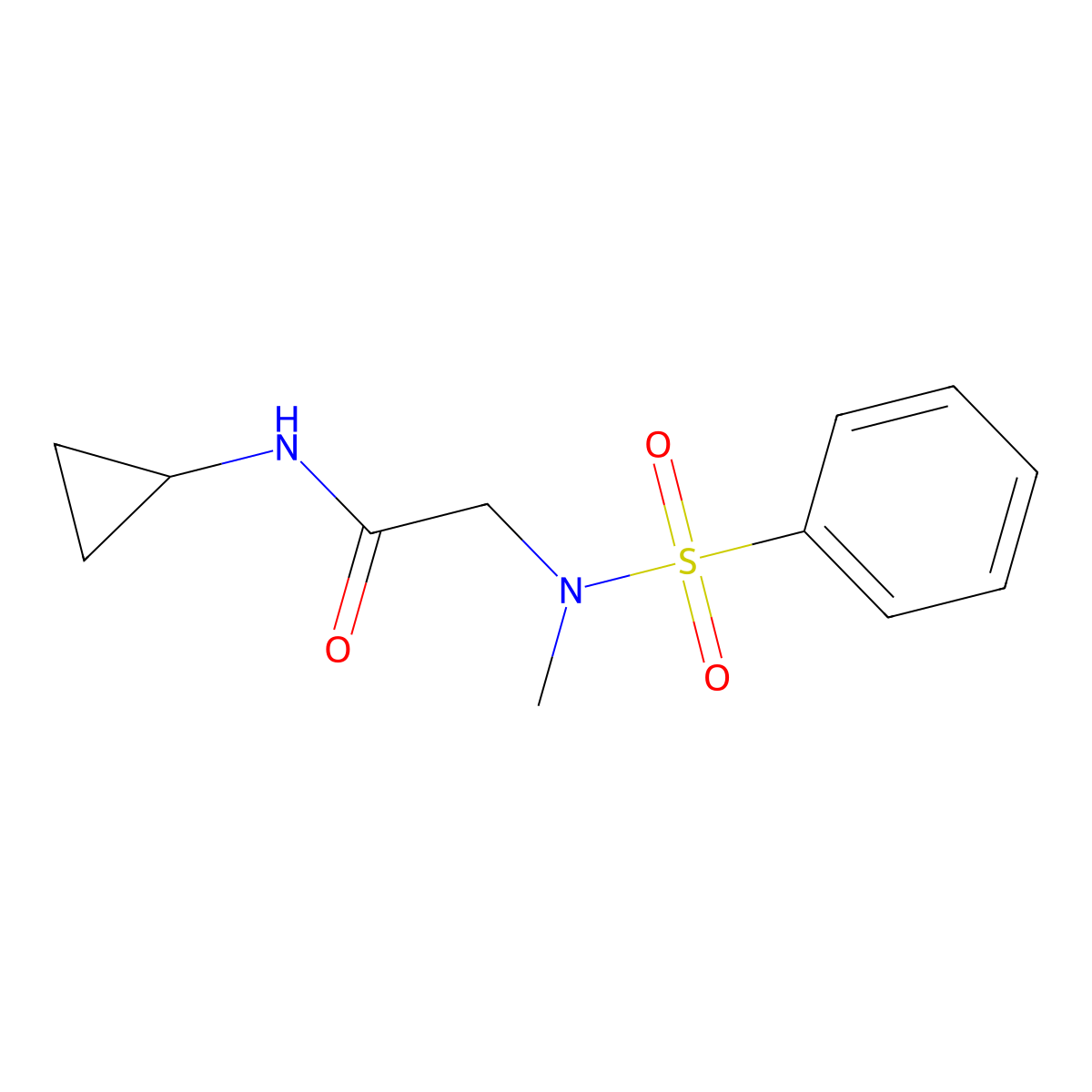 2-[benzenesulfonyl(methyl)amino]-N-cyclopropylacetamide molecular structure, CAS 593262-41-0