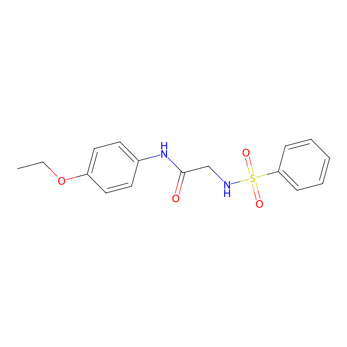 2-(benzenesulfonamido)-N-(4-ethoxyphenyl)acetamide molecular structure, CAS 593263-48-0
