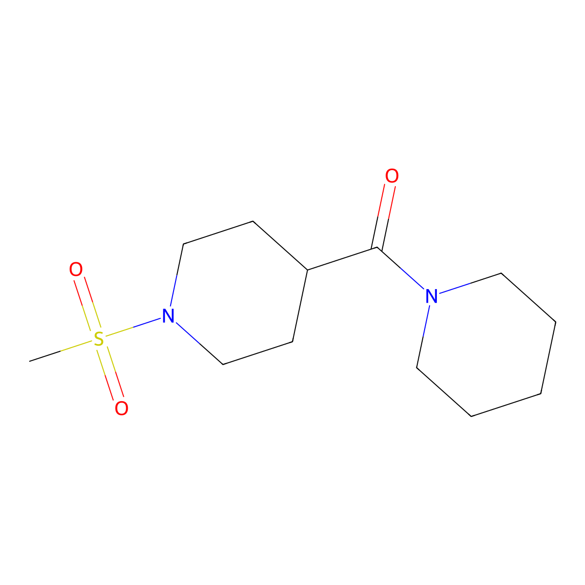 (1-Methylsulfonylpiperidin-4-yl)-piperidin-1-ylmethanone molecular structure, CAS 593263-74-2