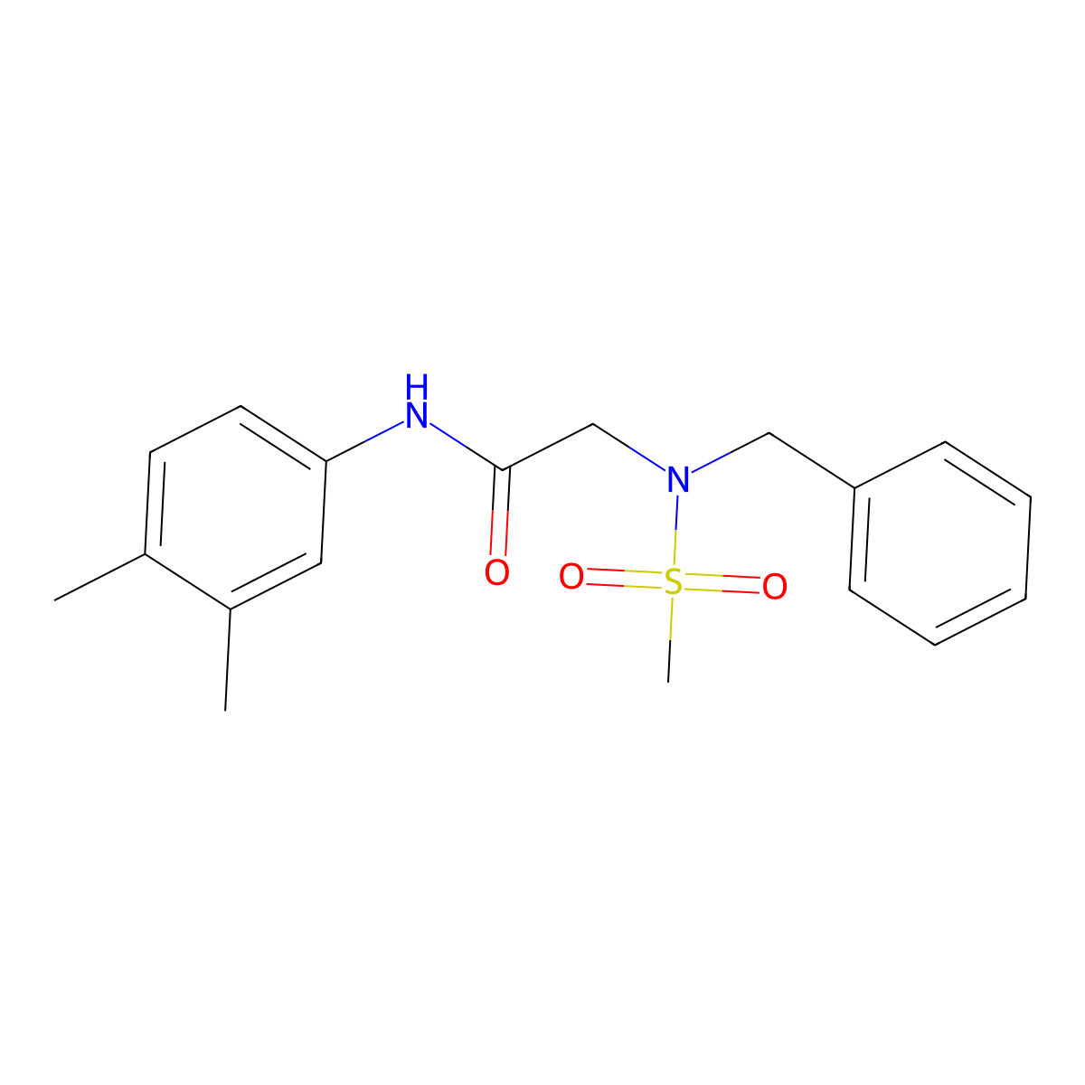 2-[benzyl(methylsulfonyl)amino]-N-(3,4-dimethylphenyl)acetamide molecular structure, CAS 593263-81-1