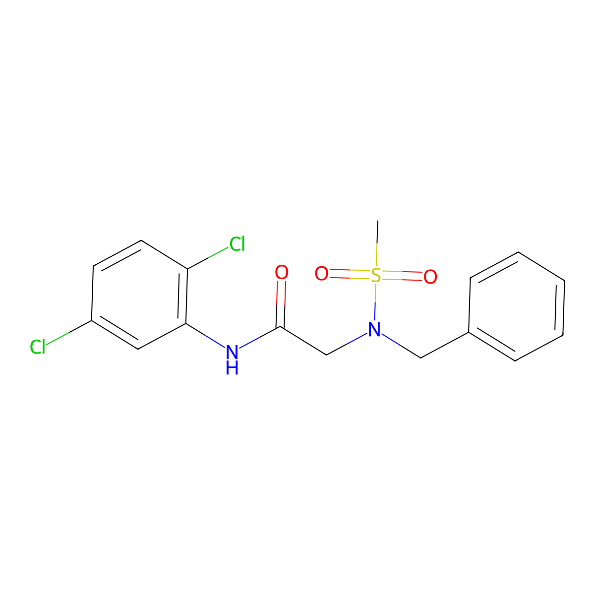 2-[benzyl(methylsulfonyl)amino]-N-(2,5-dichlorophenyl)acetamide molecular structure, CAS 593263-87-7