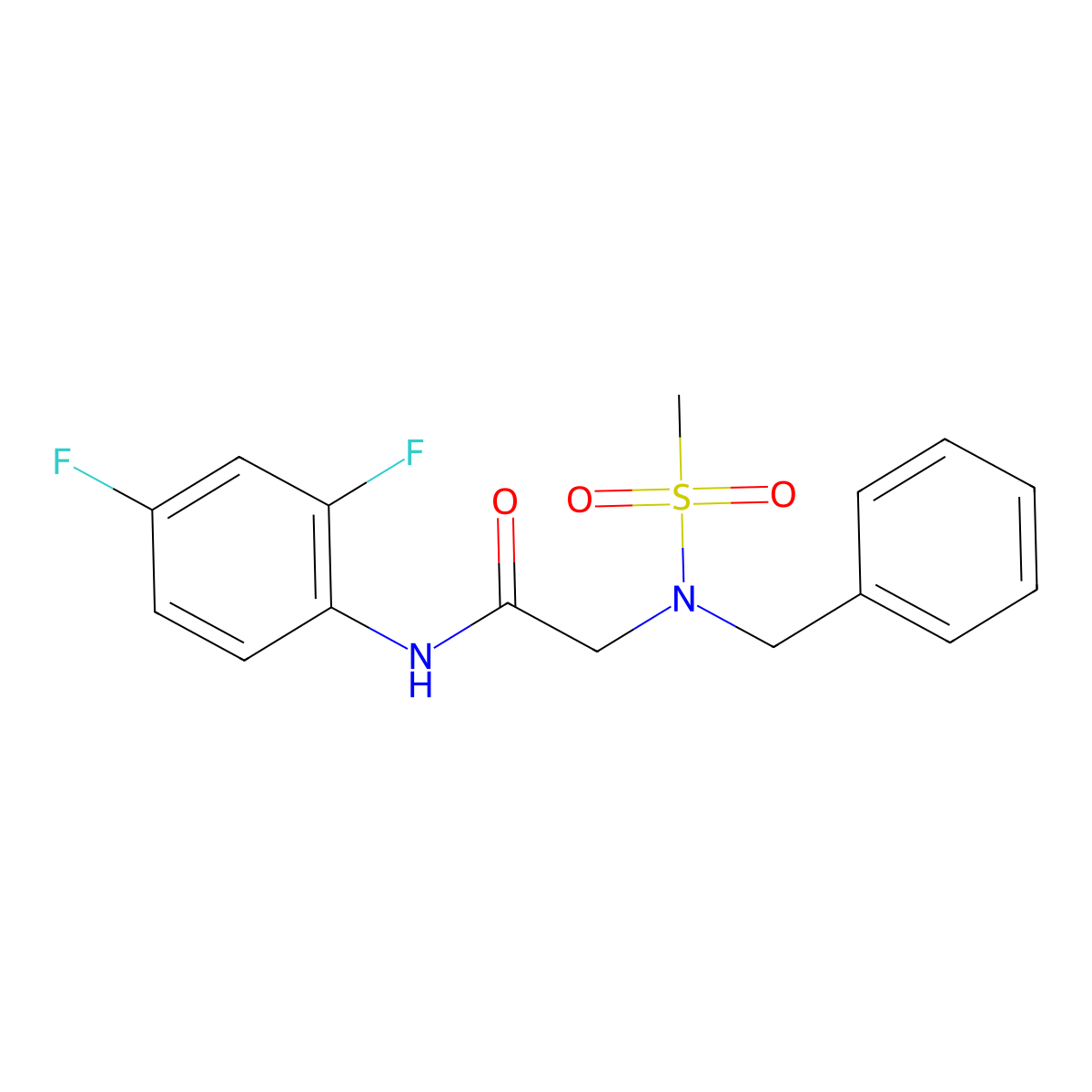2-[benzyl(methylsulfonyl)amino]-N-(2,4-difluorophenyl)acetamide molecular structure, CAS 593263-91-3