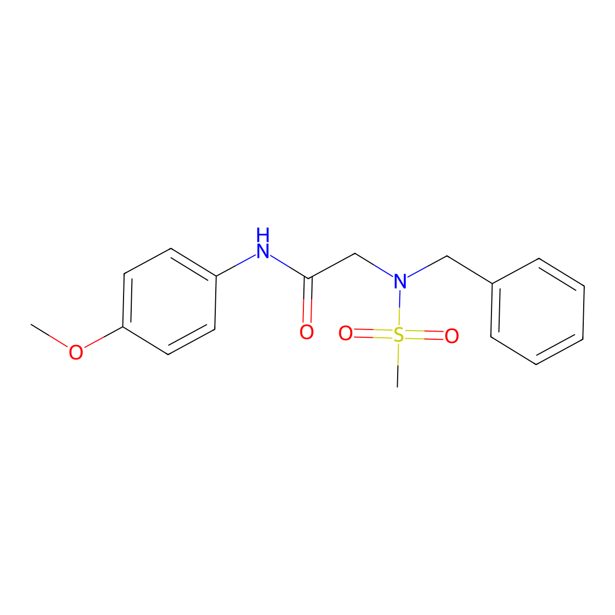 2-[benzyl(methylsulfonyl)amino]-N-(4-methoxyphenyl)acetamide molecular structure, CAS 593263-98-0