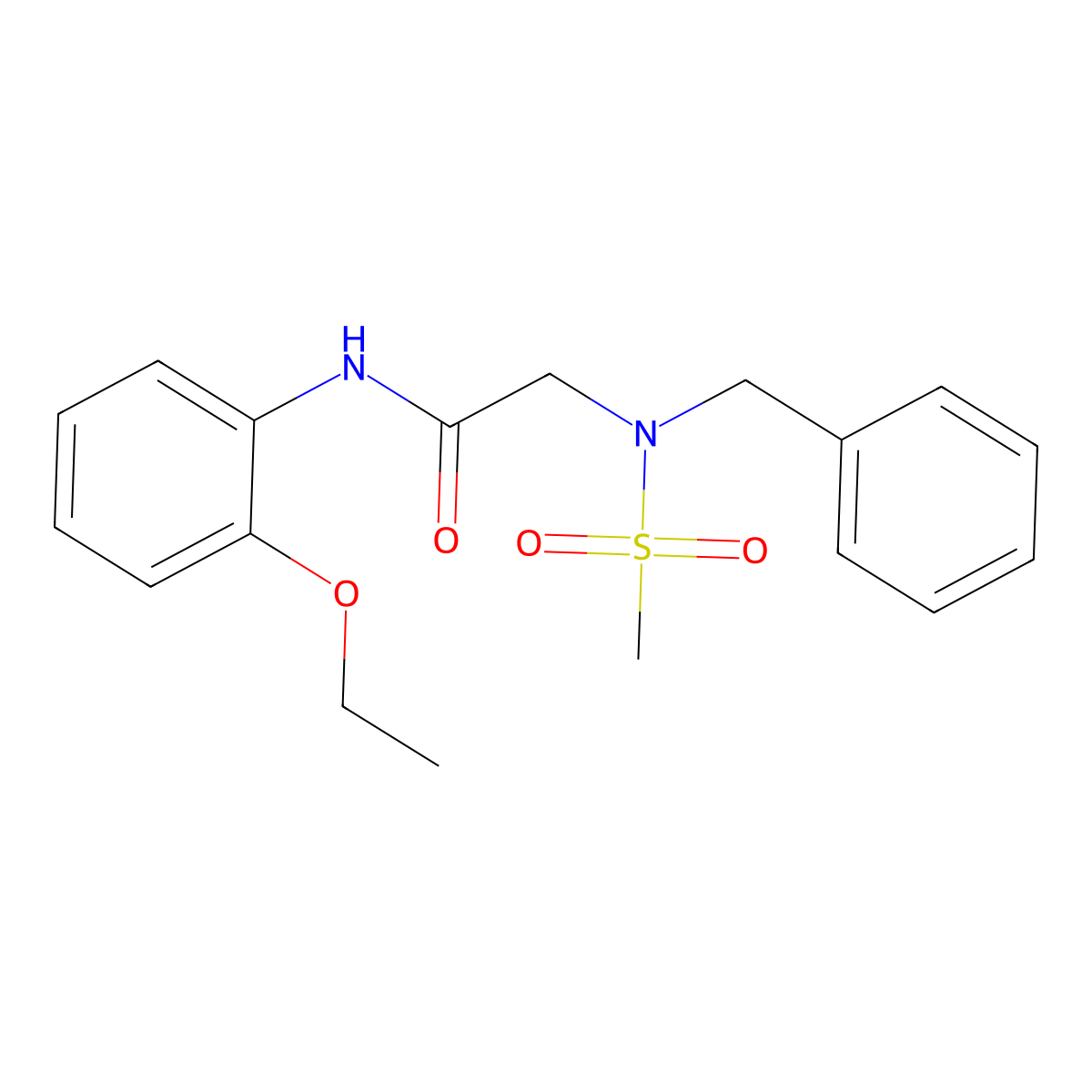 2-[benzyl(methylsulfonyl)amino]-N-(2-ethoxyphenyl)acetamide molecular structure, CAS 593263-99-1