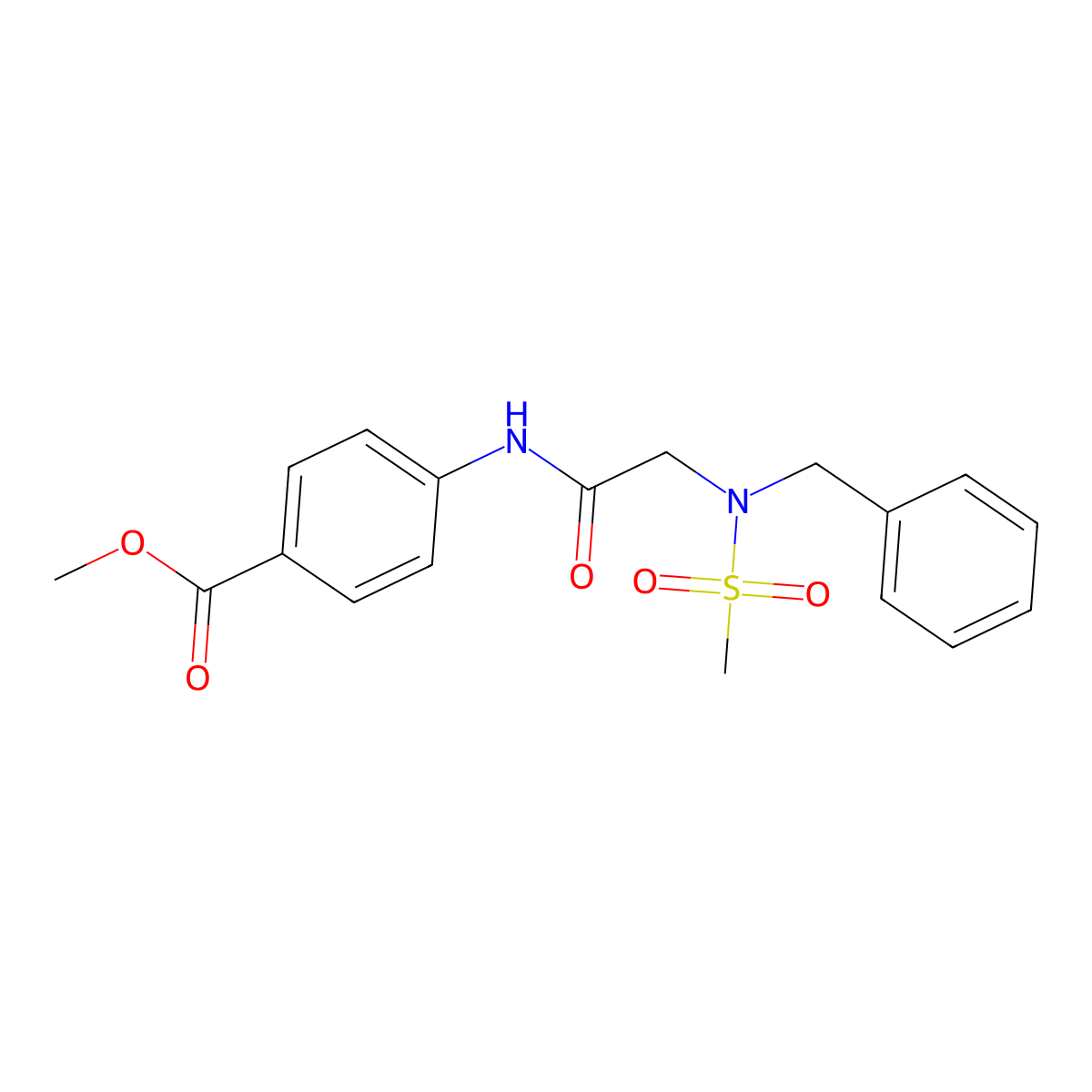 methyl 4-{[N-benzyl-N-(methylsulfonyl)glycyl]amino}benzoate molecular structure, CAS 593264-06-3