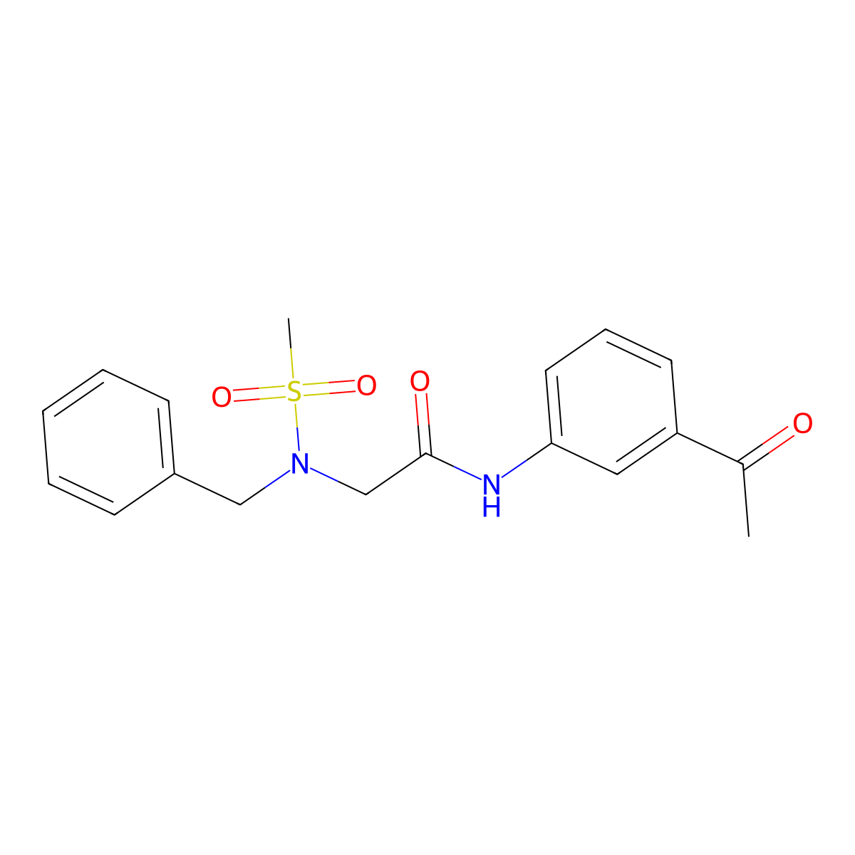 N-(3-acetylphenyl)-2-[benzyl(methylsulfonyl)amino]acetamide molecular structure, CAS 593264-07-4
