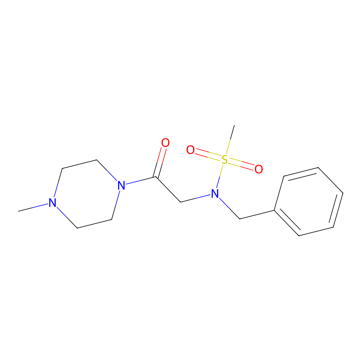 N-benzyl-N-[2-(4-methylpiperazin-1-yl)-2-oxoethyl]methanesulfonamide molecular structure, CAS 593264-14-3