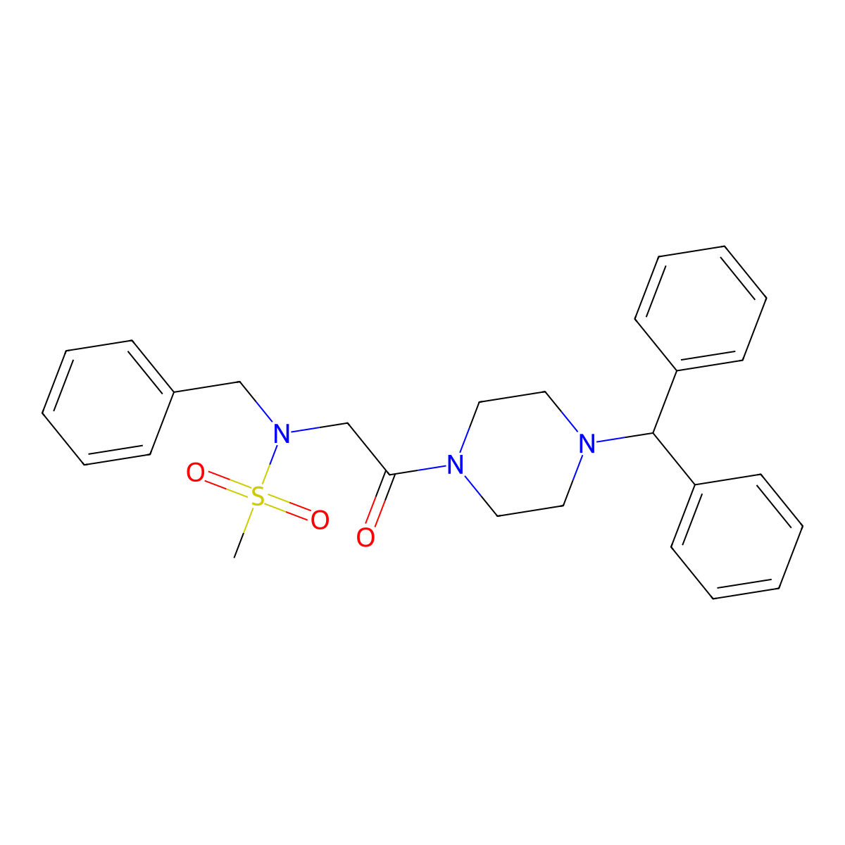 N-[2-(4-benzhydrylpiperazin-1-yl)-2-oxoethyl]-N-benzylmethanesulfonamide molecular structure, CAS 593264-16-5
