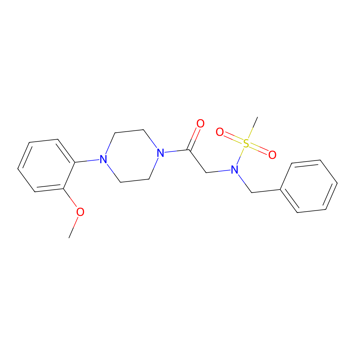 N-benzyl-N-[2-[4-(2-methoxyphenyl)piperazin-1-yl]-2-oxoethyl]methanesulfonamide molecular structure, CAS 593264-19-8