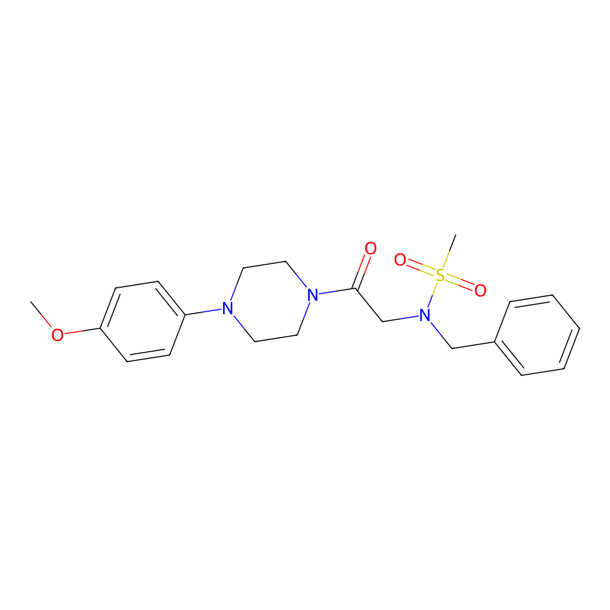 N-benzyl-N-[2-[4-(4-methoxyphenyl)piperazin-1-yl]-2-oxoethyl]methanesulfonamide molecular structure, CAS 593264-20-1