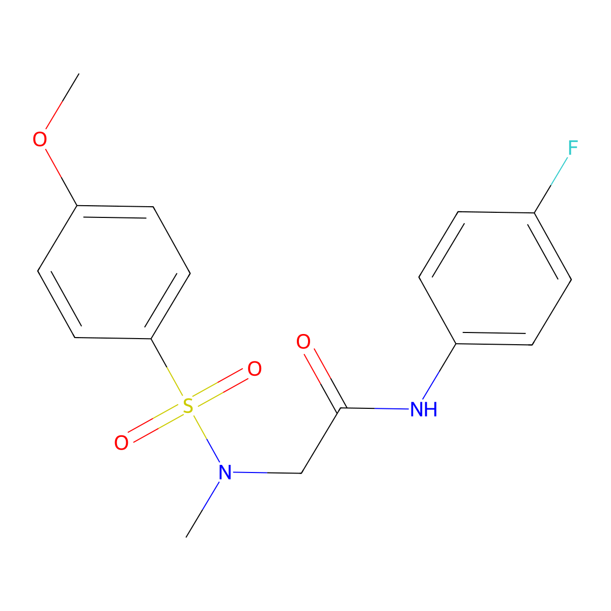 N-(4-fluorophenyl)-2-[[(4-methoxyphenyl)sulfonyl](methyl)amino]acetamide molecular structure, CAS 593264-41-6