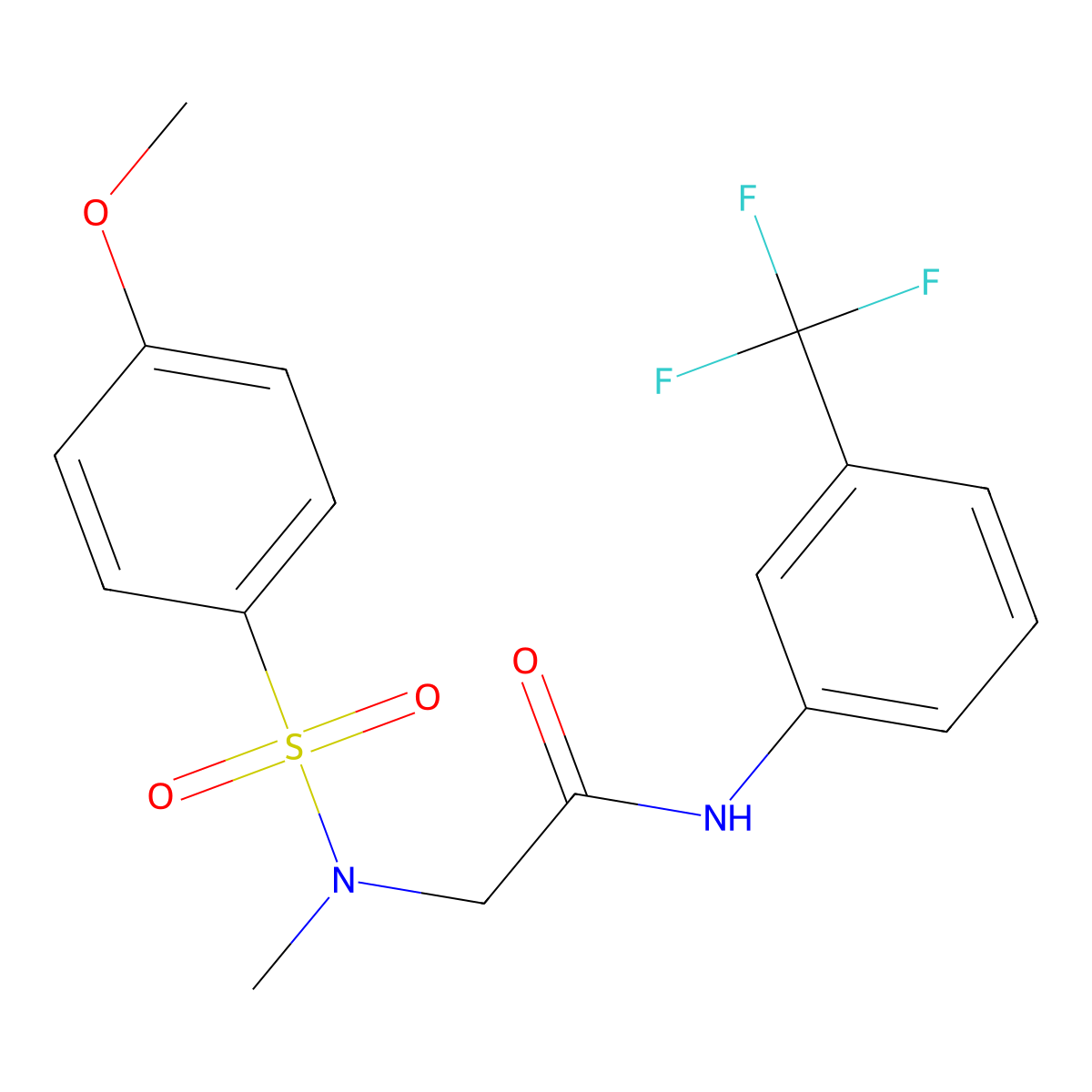 2-[(4-methoxyphenyl)sulfonyl-methylamino]-N-[3-(trifluoromethyl)phenyl]acetamide molecular structure, CAS 593264-45-0