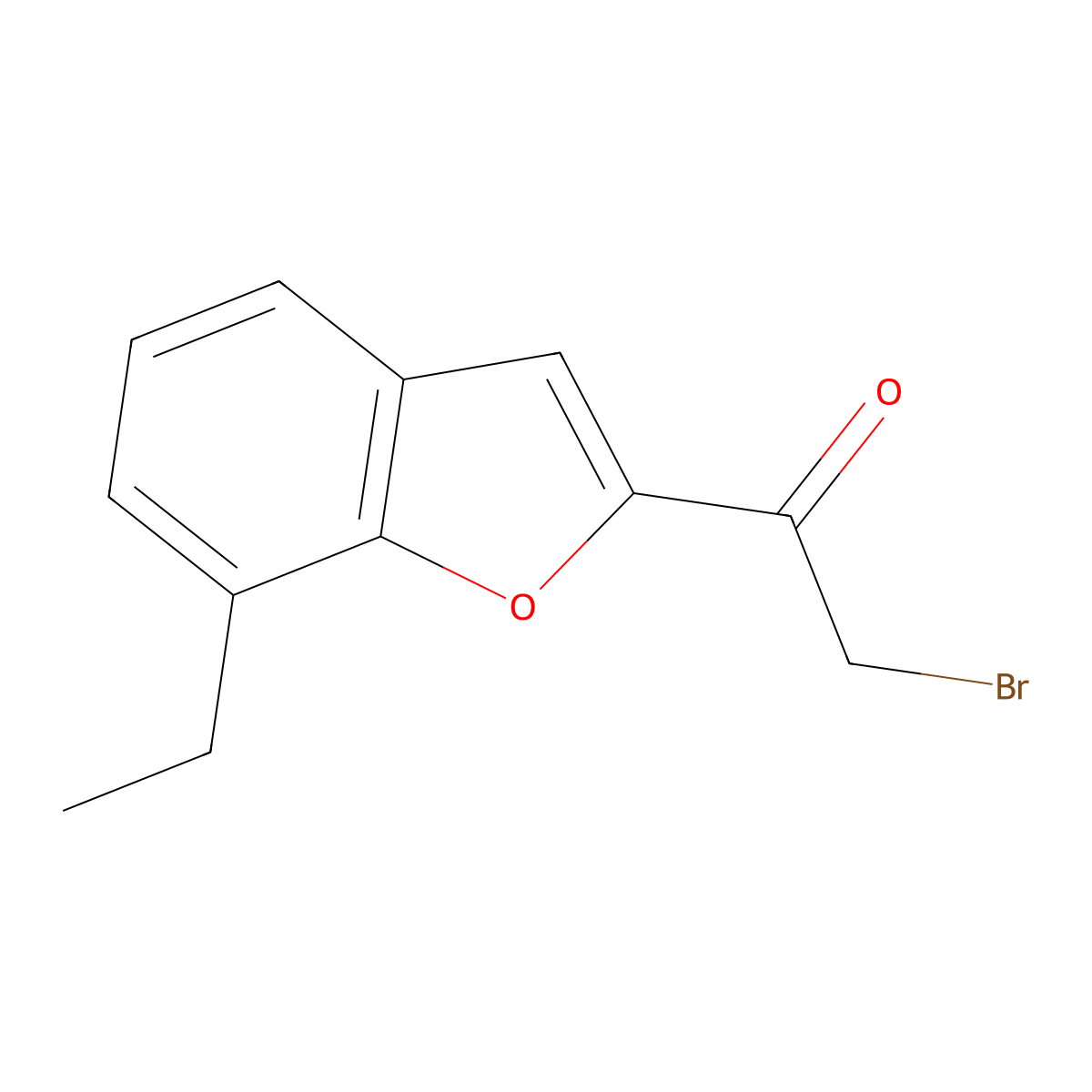 2-Bromoacetyl-7-ethylbenzofuran molecular structure, CAS 593266-85-4