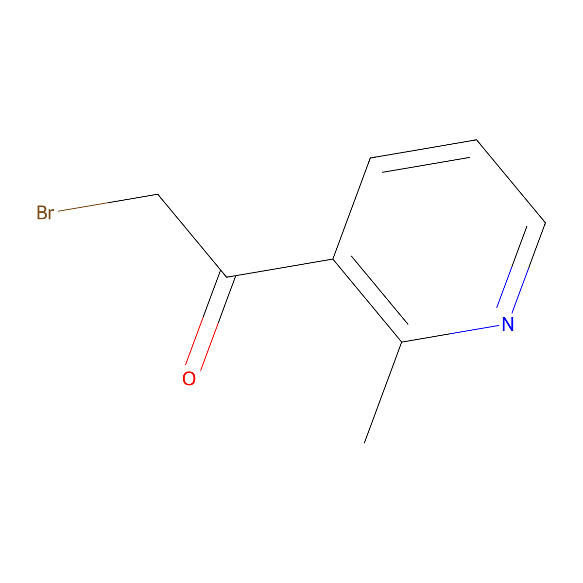 2-Bromo-1-(2-methylpyridin-3-yl)ethan-1-one molecular structure, CAS 593270-82-7