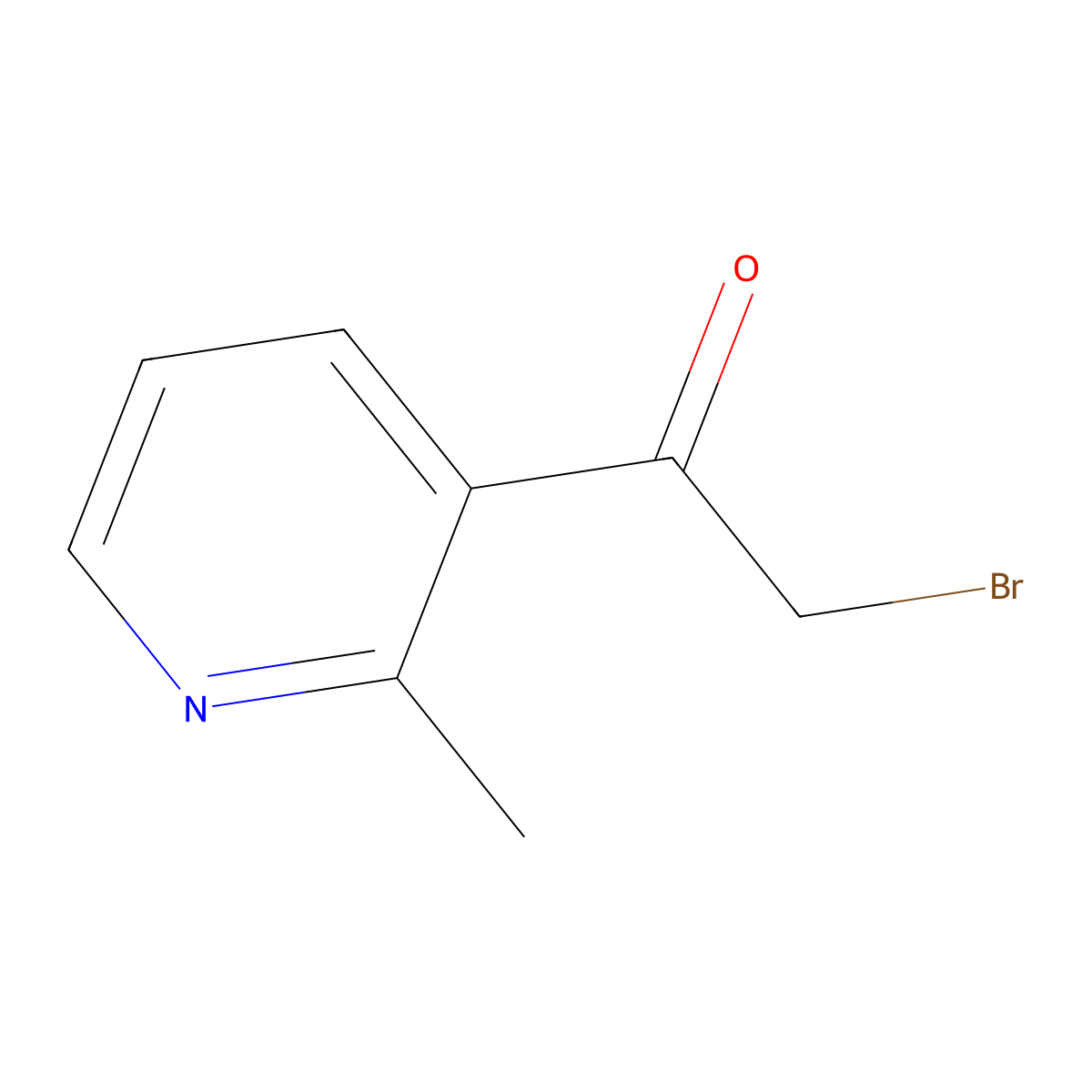2-Bromo-1-(2-methylpyridin-3-yl)ethan-1-one molecular structure, CAS 593270-82-7
