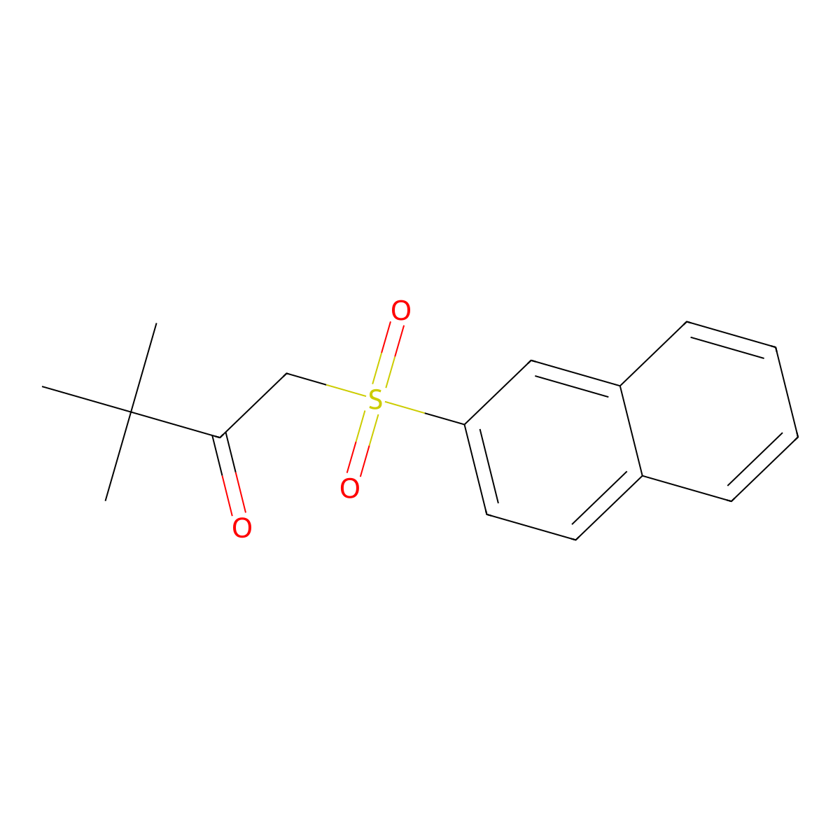 3,3-Dimethyl-1-naphthalen-2-ylsulfonylbutan-2-one molecular structure, CAS 593271-16-0