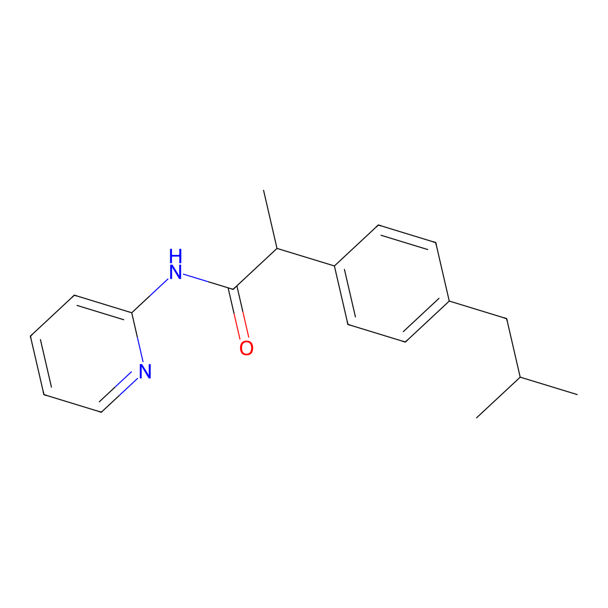 2-(4-isobutylphenyl)-N-(2-pyridinyl)propanamide molecular structure, CAS 593279-83-5
