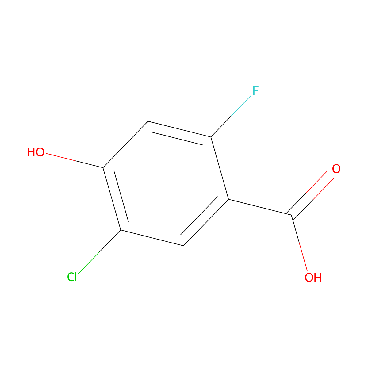 5-Chloro-2-fluoro-4-hydroxybenzoic acid molecular structure, CAS 593280-19-4