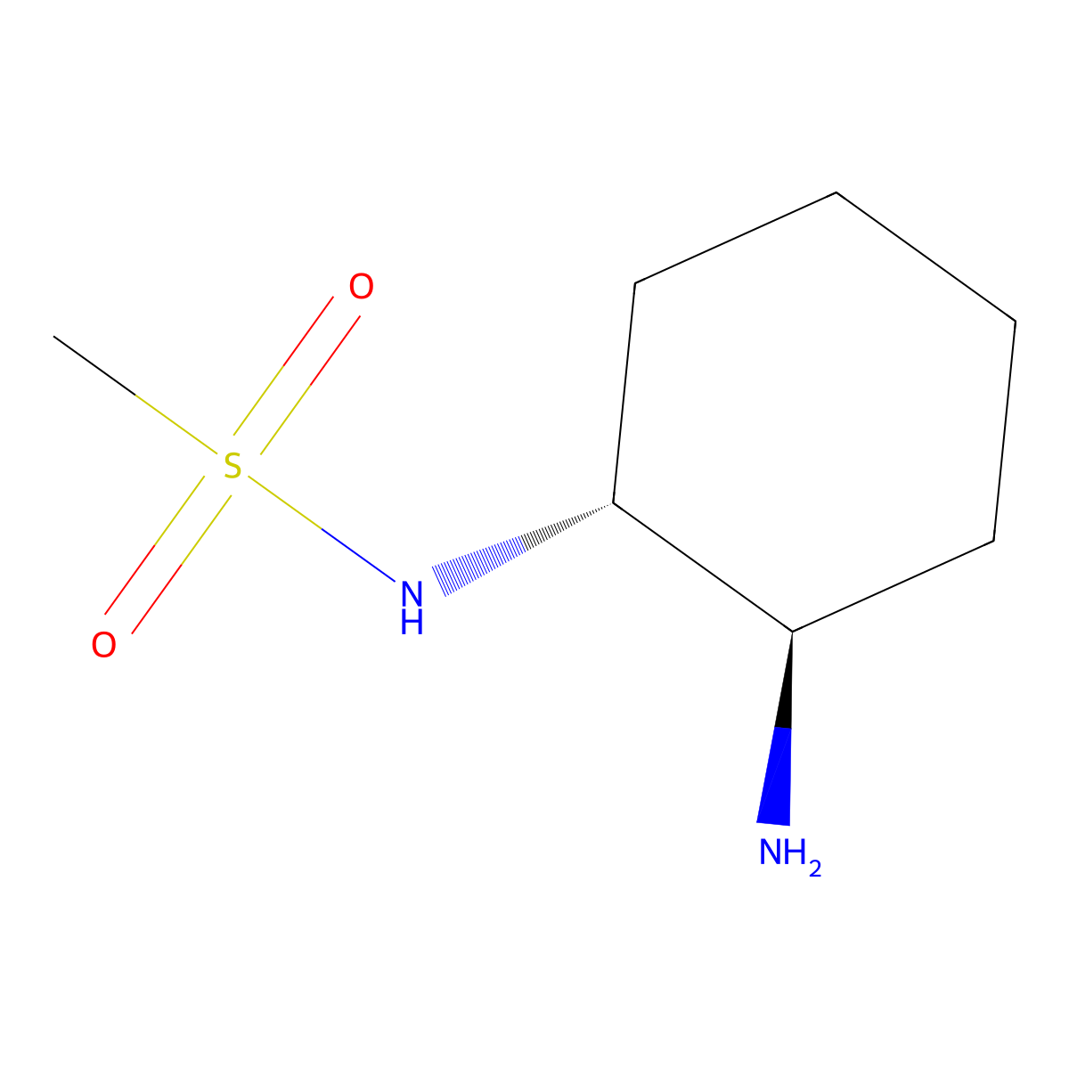 rac-N-[(1R,2R)-2-aminocyclohexyl]methanesulfonamide molecular structure, CAS 593284-13-0