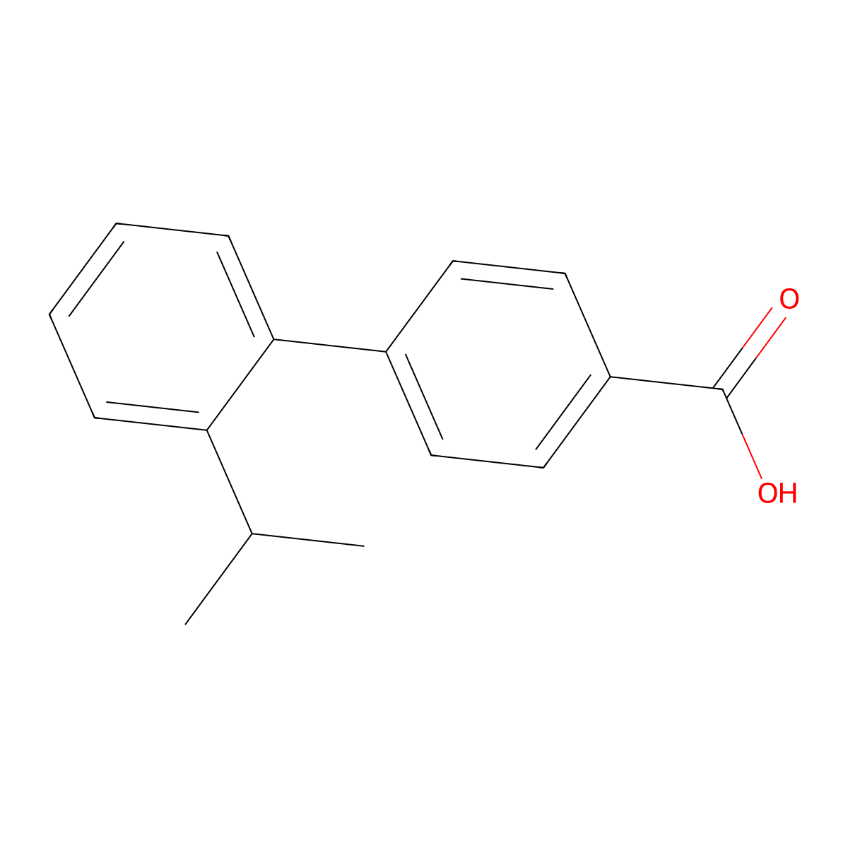 2'-Isopropyl-[1,1'-biphenyl]-4-carboxylic acid molecular structure, CAS 5933-55-1